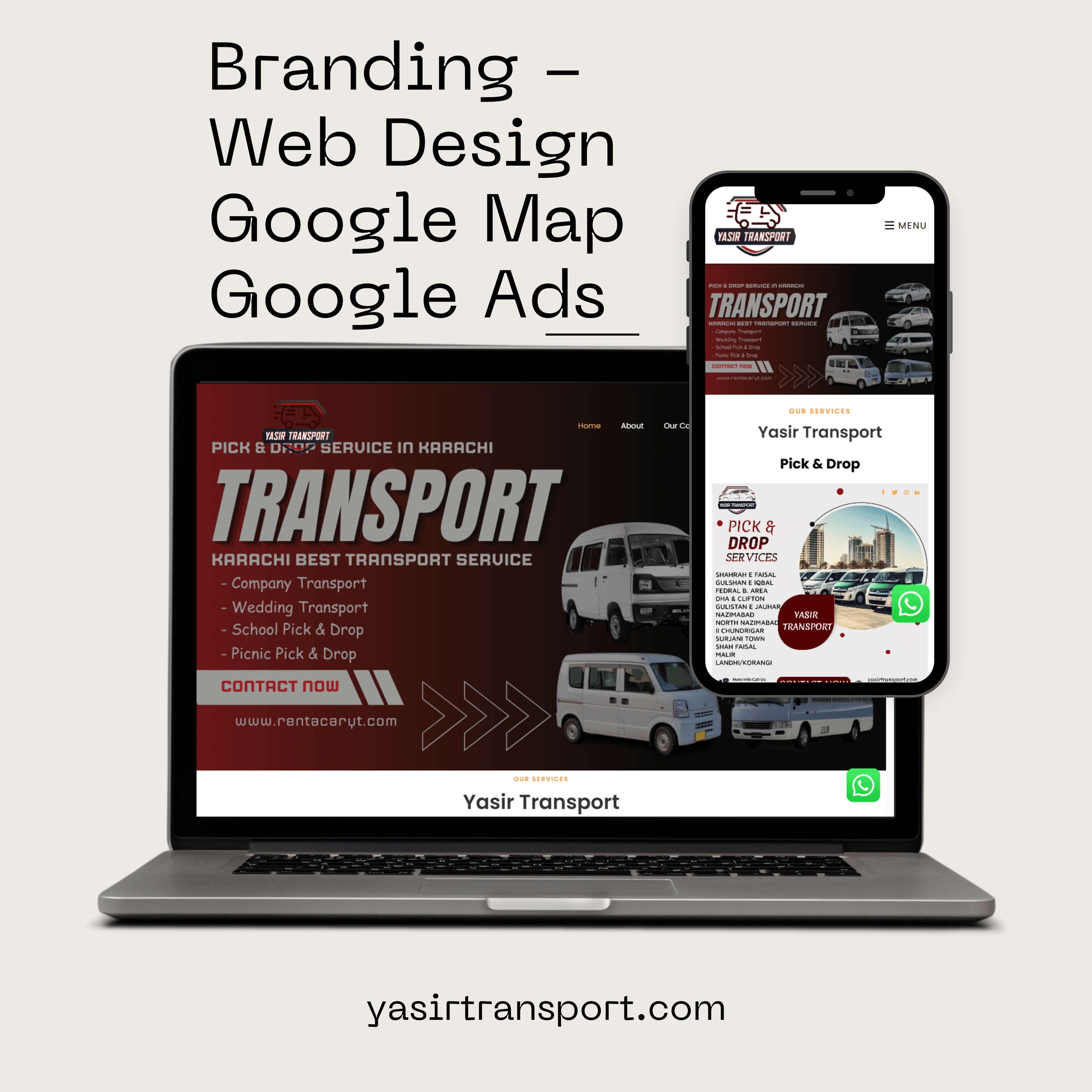 Yasir Transport - Google Ads, Website Design, SEO, Google Map Optimization